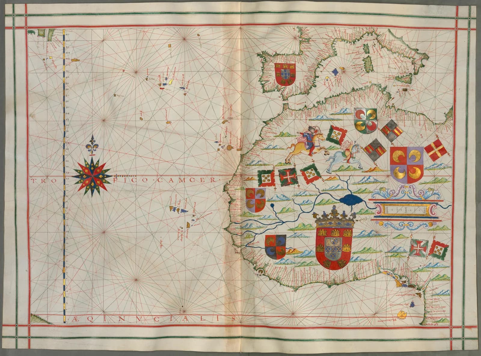 Fernao Vaz Dourado’s 1580 portolan atlas, BSB Cod.icon.137; selected LOC digital leaf.