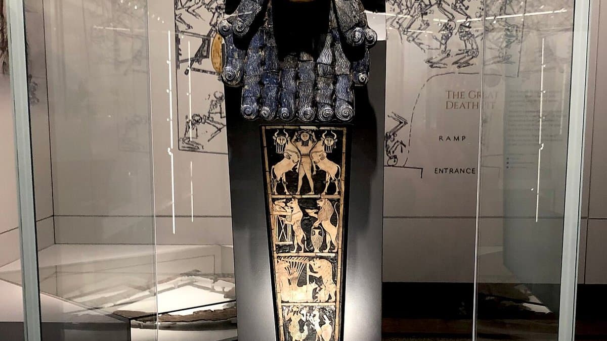 Bull Headed Lyre of Ur at the University of Pennsylvania Museum of Archaeology and Anthropology in the Middle East gallery.