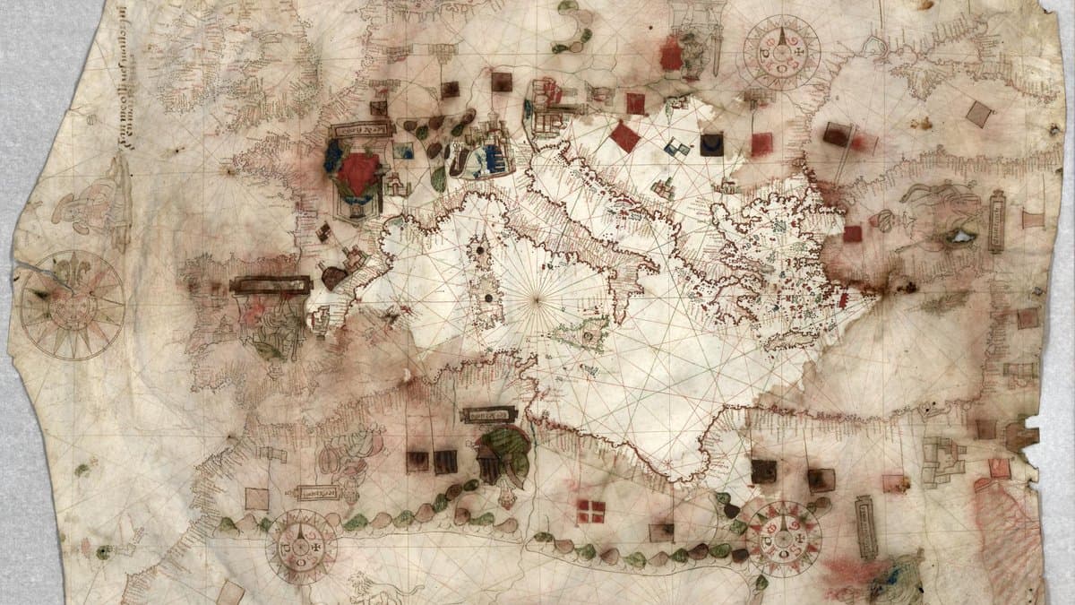 Jaume Olives’s signed 1550 Marseille portolan chart, Library of Congress copy.
