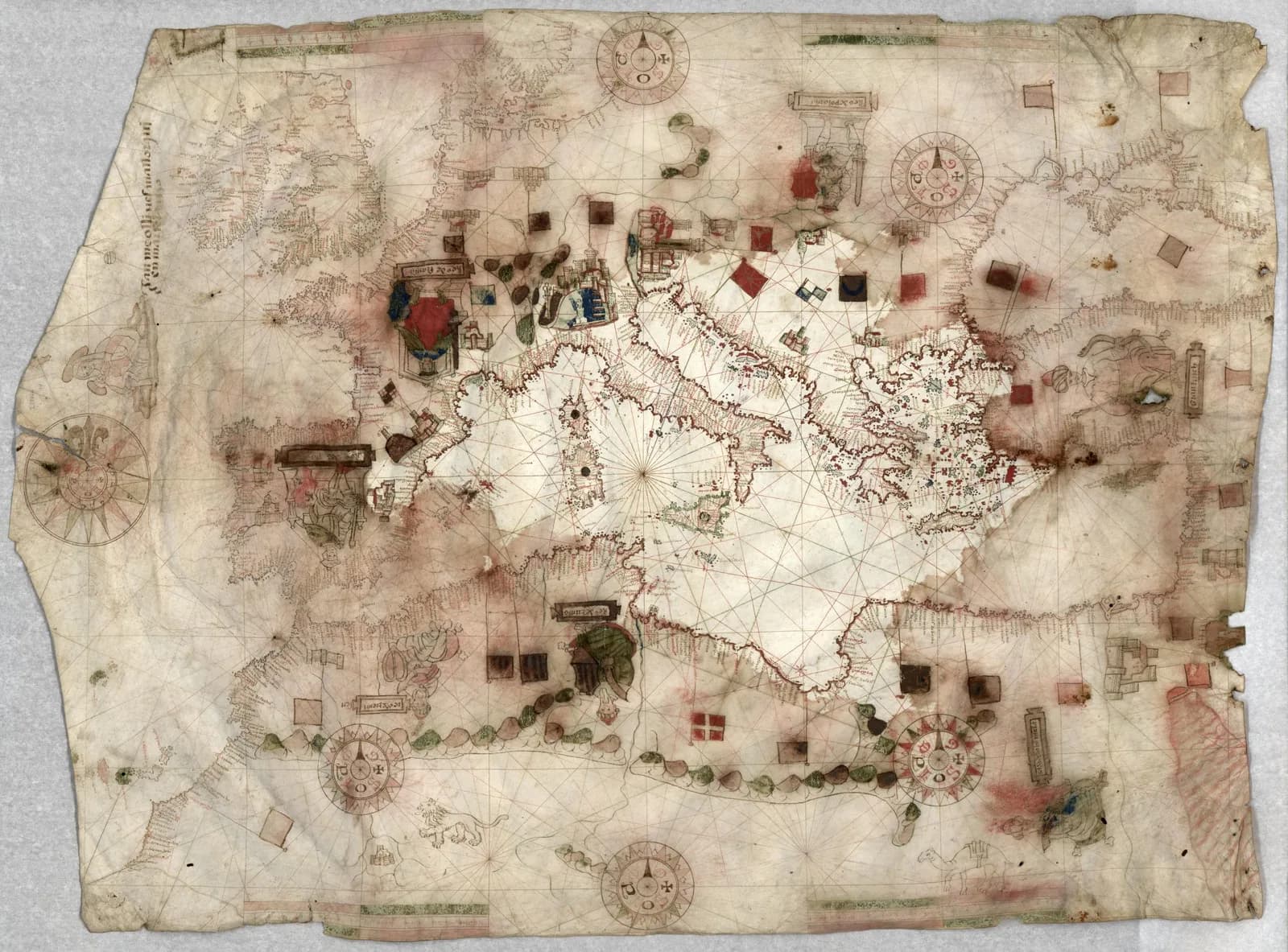 Jaume Olives’s signed 1550 Marseille portolan chart, Library of Congress copy.