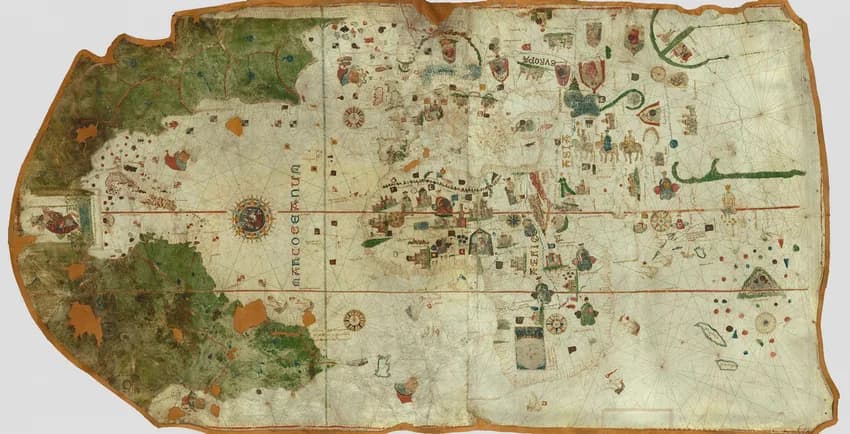 Photographic record of Juan de la Cosa’s 1500 world chart, original Museo Naval de Madrid, documented by Factum Foundation in 2021.