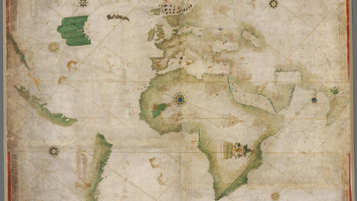 Kunstmann II portolan chart, BSB Cod.icon.133, an Italian copy of Portuguese chart material.