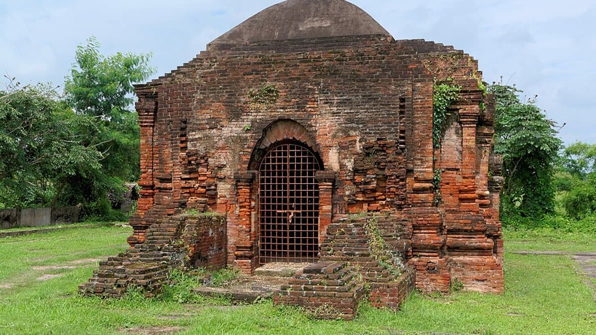 Brick temple remains at Sri Ksetra, Myanmar.