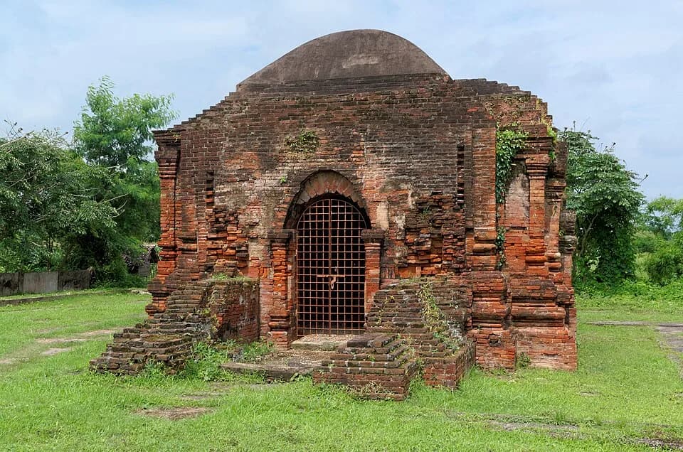 Brick temple remains at Sri Ksetra, Myanmar.