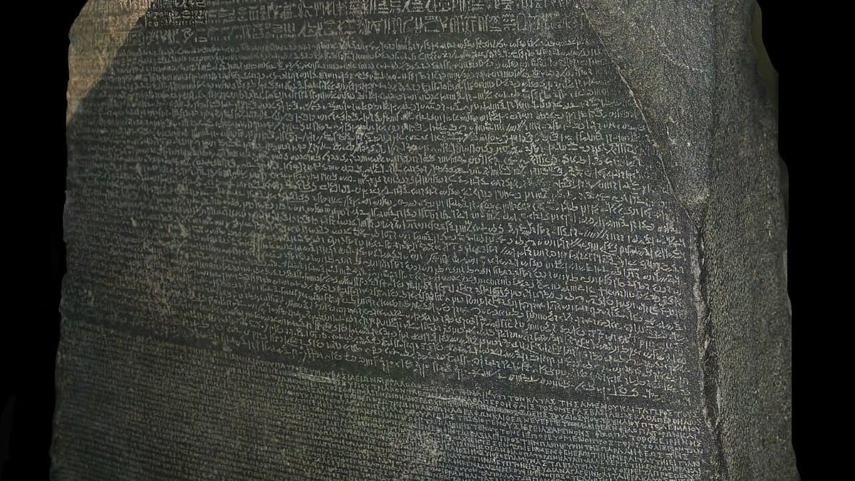 The Rosetta Stone in the British Museum .