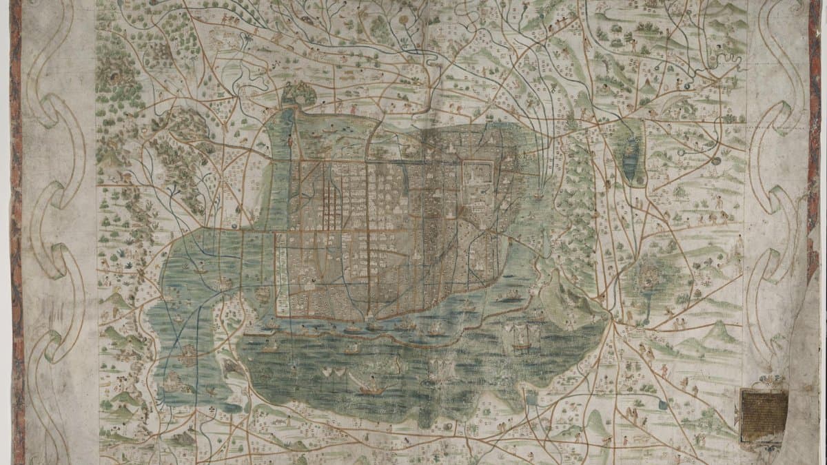 Uppsala map of Mexico-Tenochtitlan and region, c. 1550; Uppsala original, LOC WDL digital image.