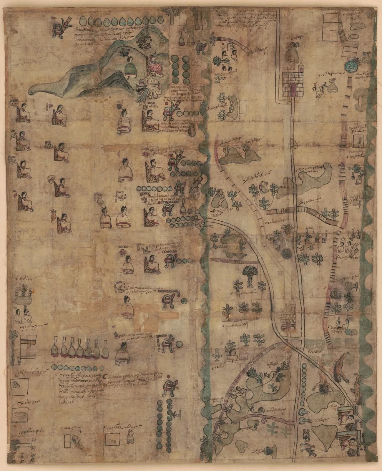 Codex Quetzalecatzin, a 1593 Nahua land and family map, Library of Congress original.