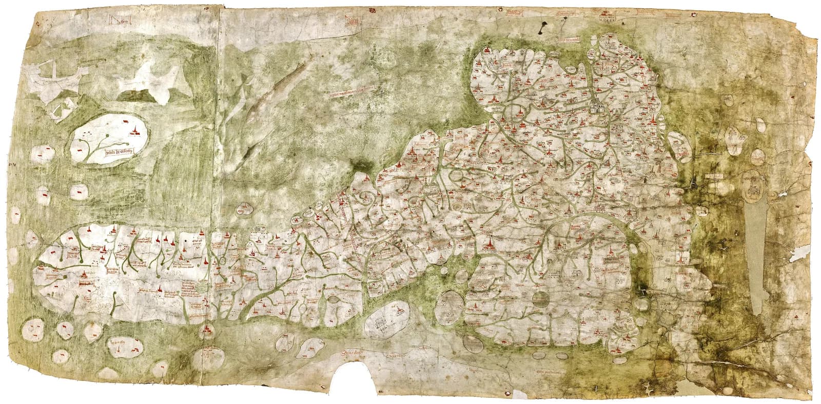 The fourteenth-century Gough Map of Britain, Bodleian Libraries.