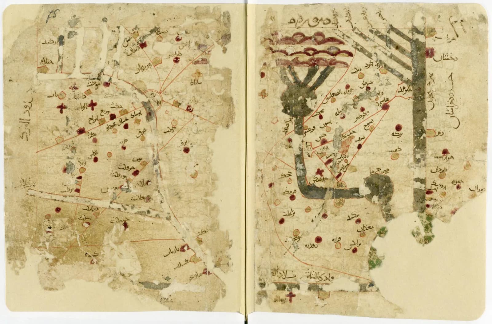 Map of Transoxania from the 1173 Arabic Kitab al-Aqalim, Gotha Research Library Ms. orient. A 1521; image published in UNESCO Memory of the World gallery.