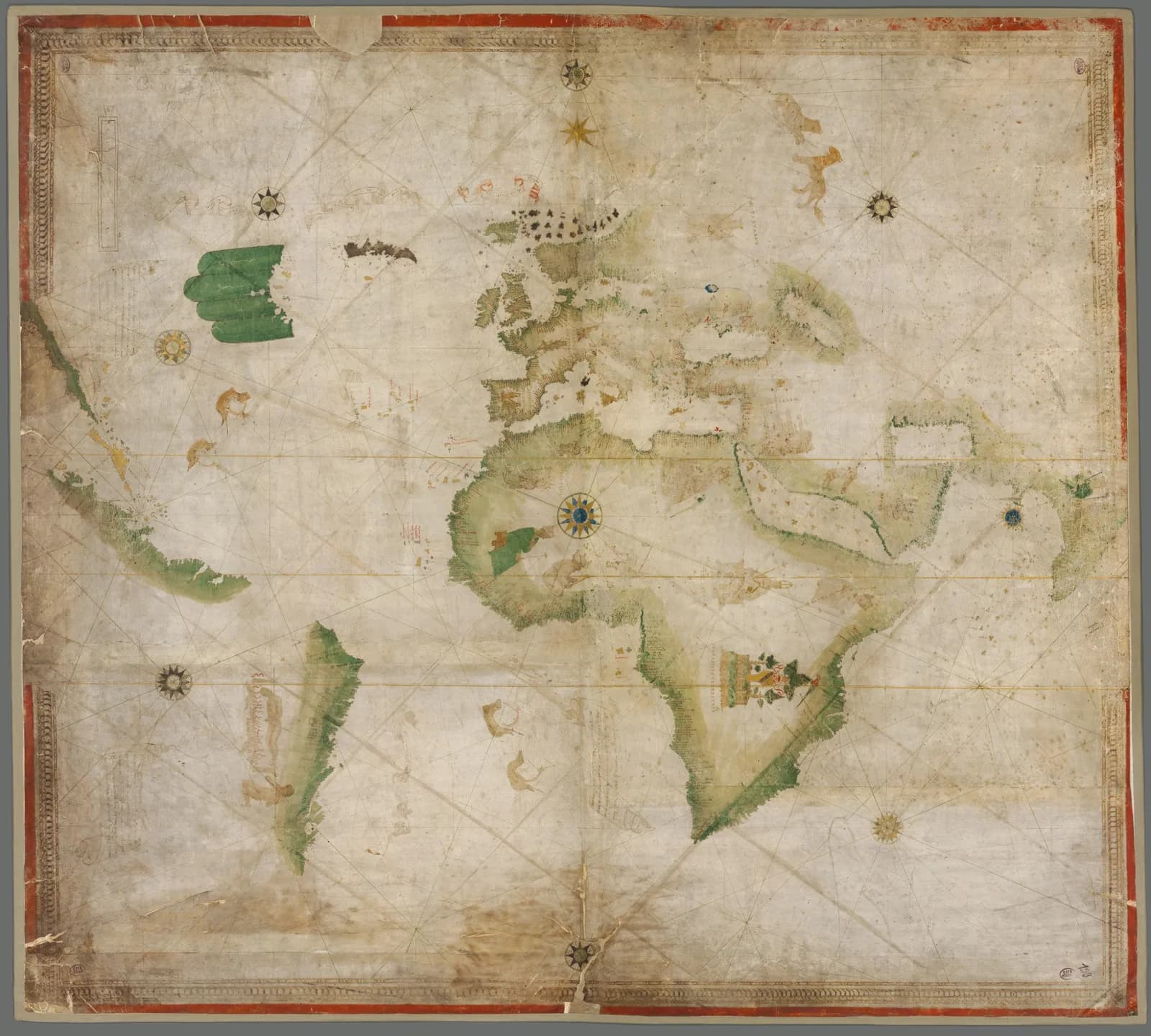 Kunstmann II portolan chart, BSB Cod.icon.133, an Italian copy of Portuguese chart material.
