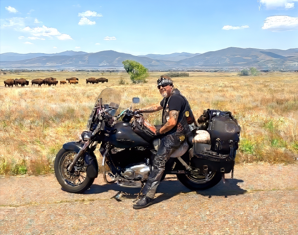 Chris on his motorcycle